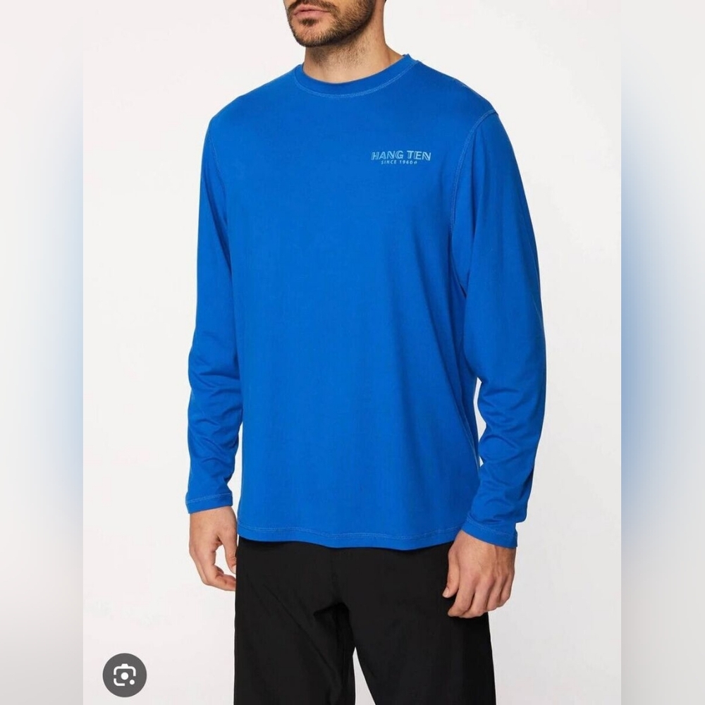 Hang Ten Levee Blue Long Sleeve Sun Shirt Large